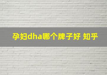 孕妇dha哪个牌子好 知乎